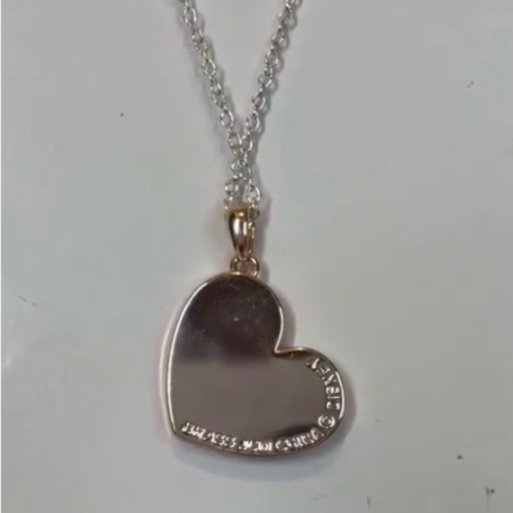 Disney Mickey Mouse NIB fine silver plated heart necklace withh genuine crystals - Picture 10 of 12